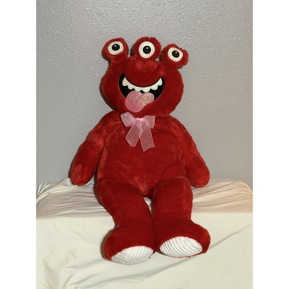 Large 3 Eyed Miko The Greeter Alien Promo Monster Plush Red Stuffed 34" Tall
